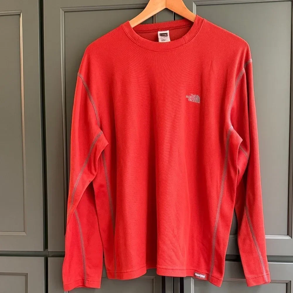 The North Face Men's Vibrant burnt orange Long Sleeve Thermal shirt. Size Large.